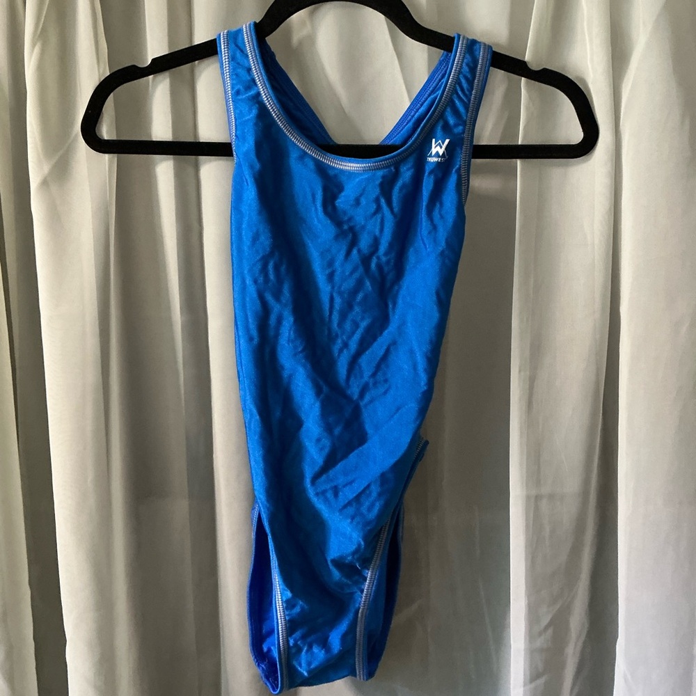 Truwest Blue One-Piece Swimsuit size 32